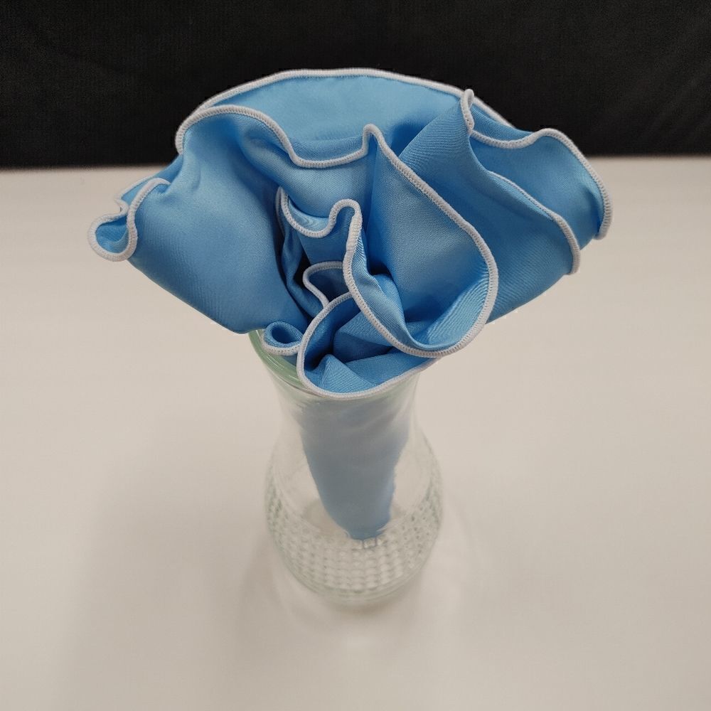 COPY - MEN'S ROUND HANKY POCKET SQUARE.